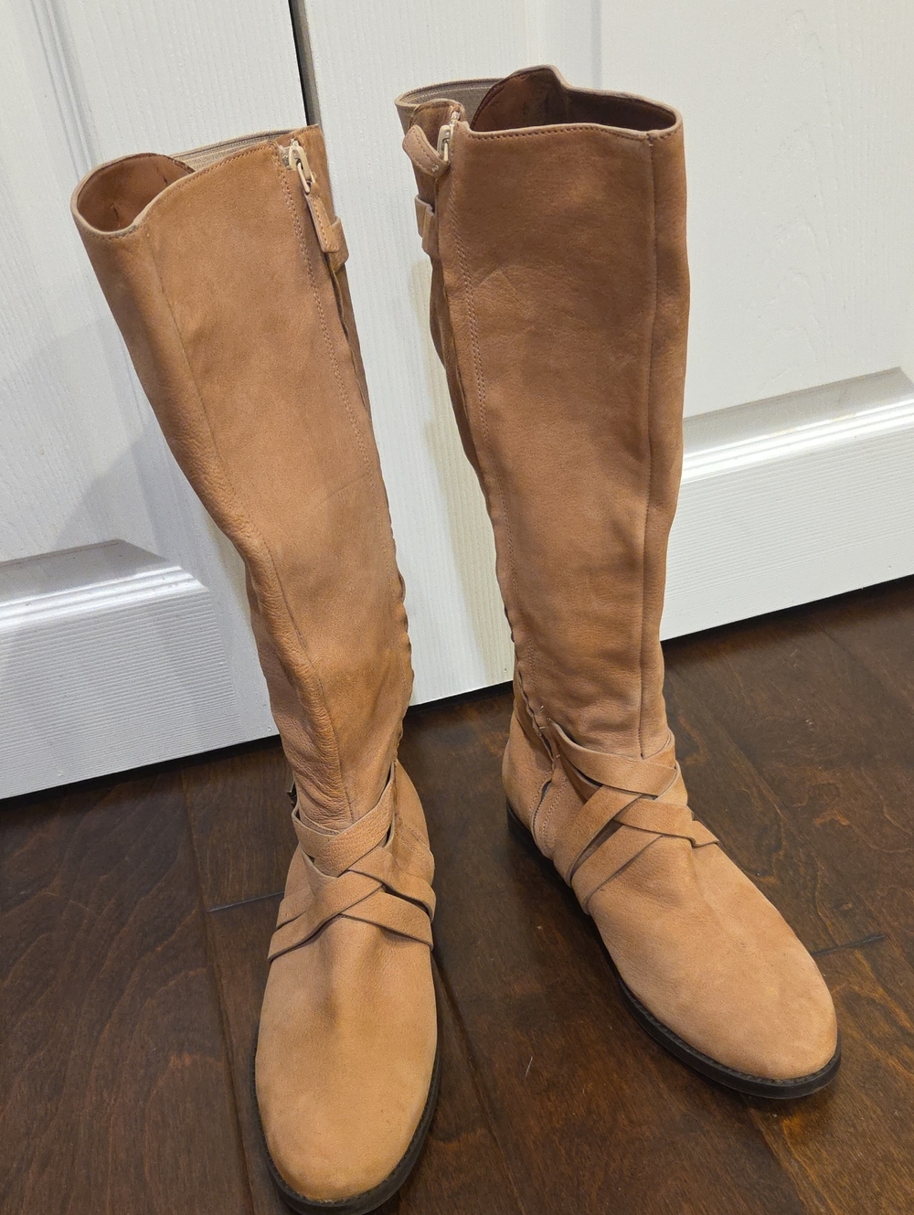 Cole Haan Tall Suede Riding Boots - Tan